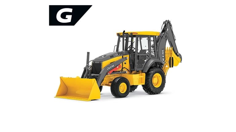 310 G-Tier backhoe on white background | 4re Equipment