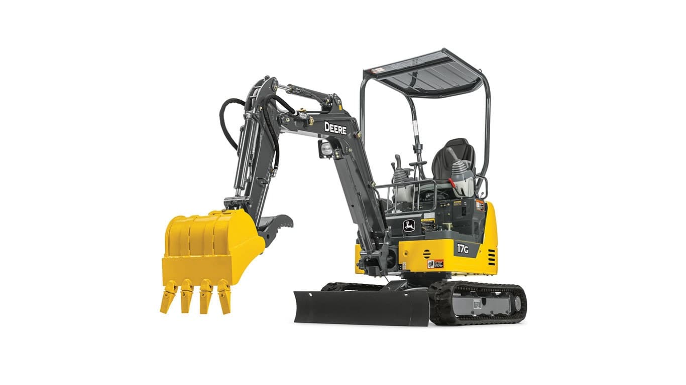 17G Compact Excavator with white background. | 4re Equipment | ID: 017gxff
