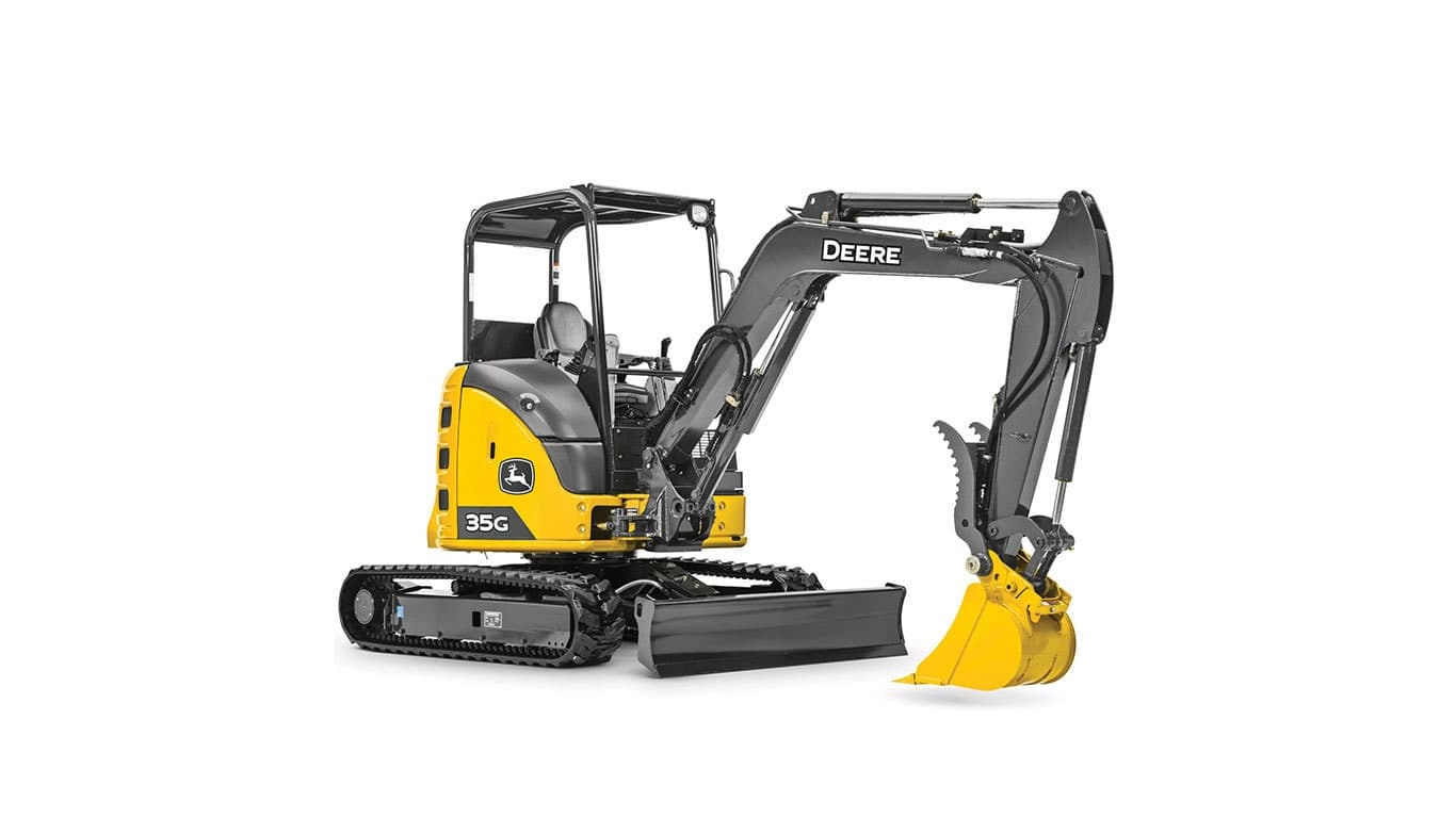 35G Compact Excavator with white background. | 4re Equipment | ID: 035gxff