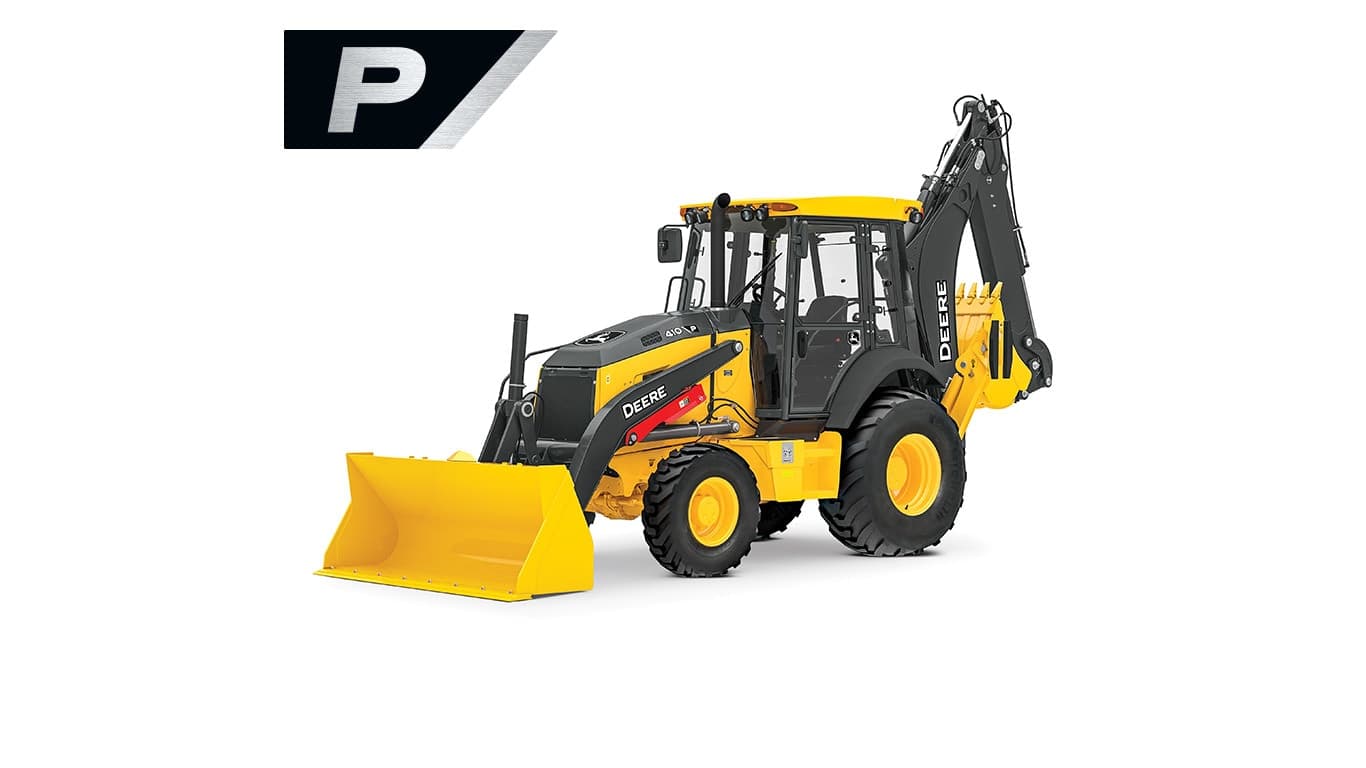 410 P-Tier backhoe on white background | 4re Equipment | ID: 410PBH
